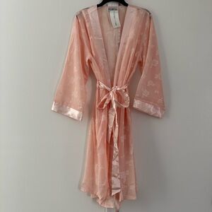 Elegant Sheer Peach Robe
